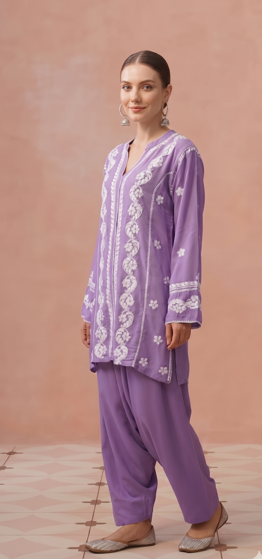 lilac rubber cotton farsi top n bottom set