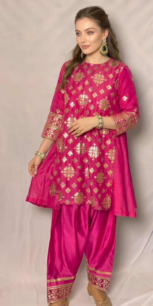 Pink golden farsi bottom set