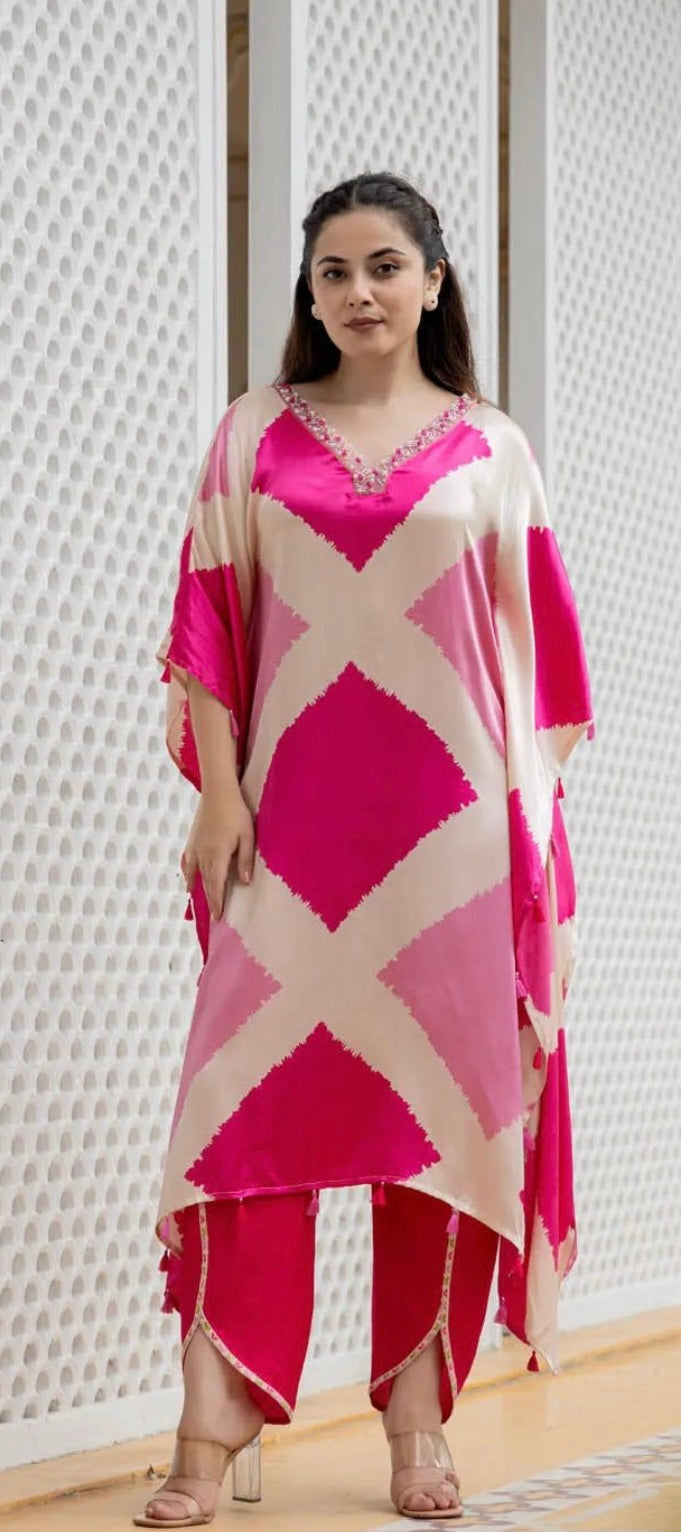 PINKY KAFTAN SET