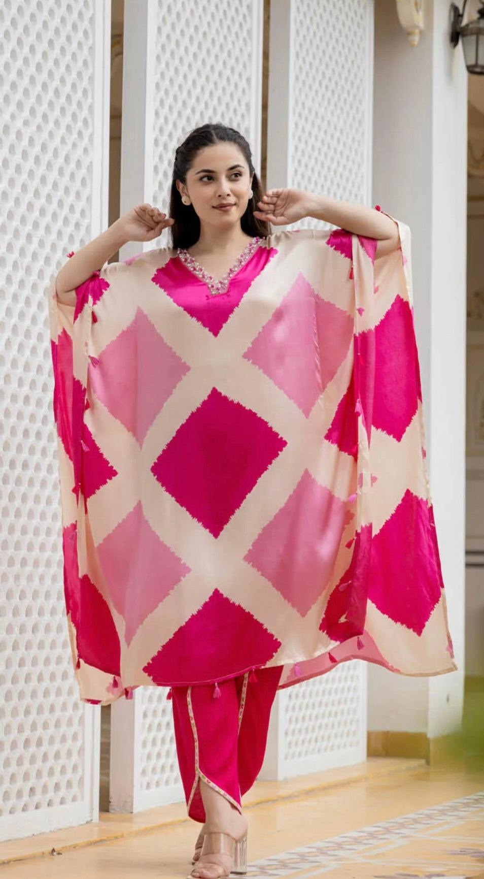 PINKY KAFTAN SET