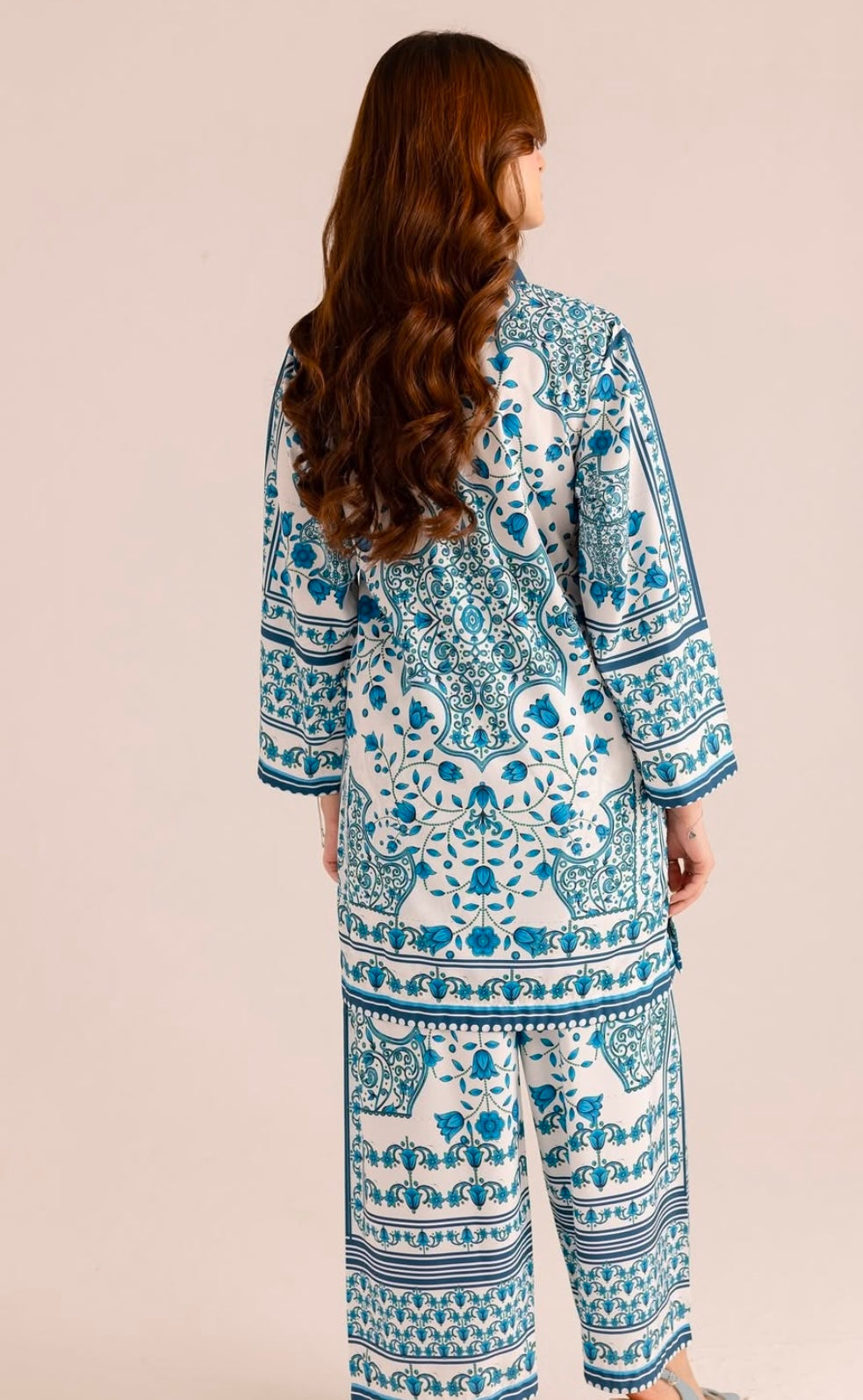 (AAISHa blue) MUSLIN blue CO ORD SET pini