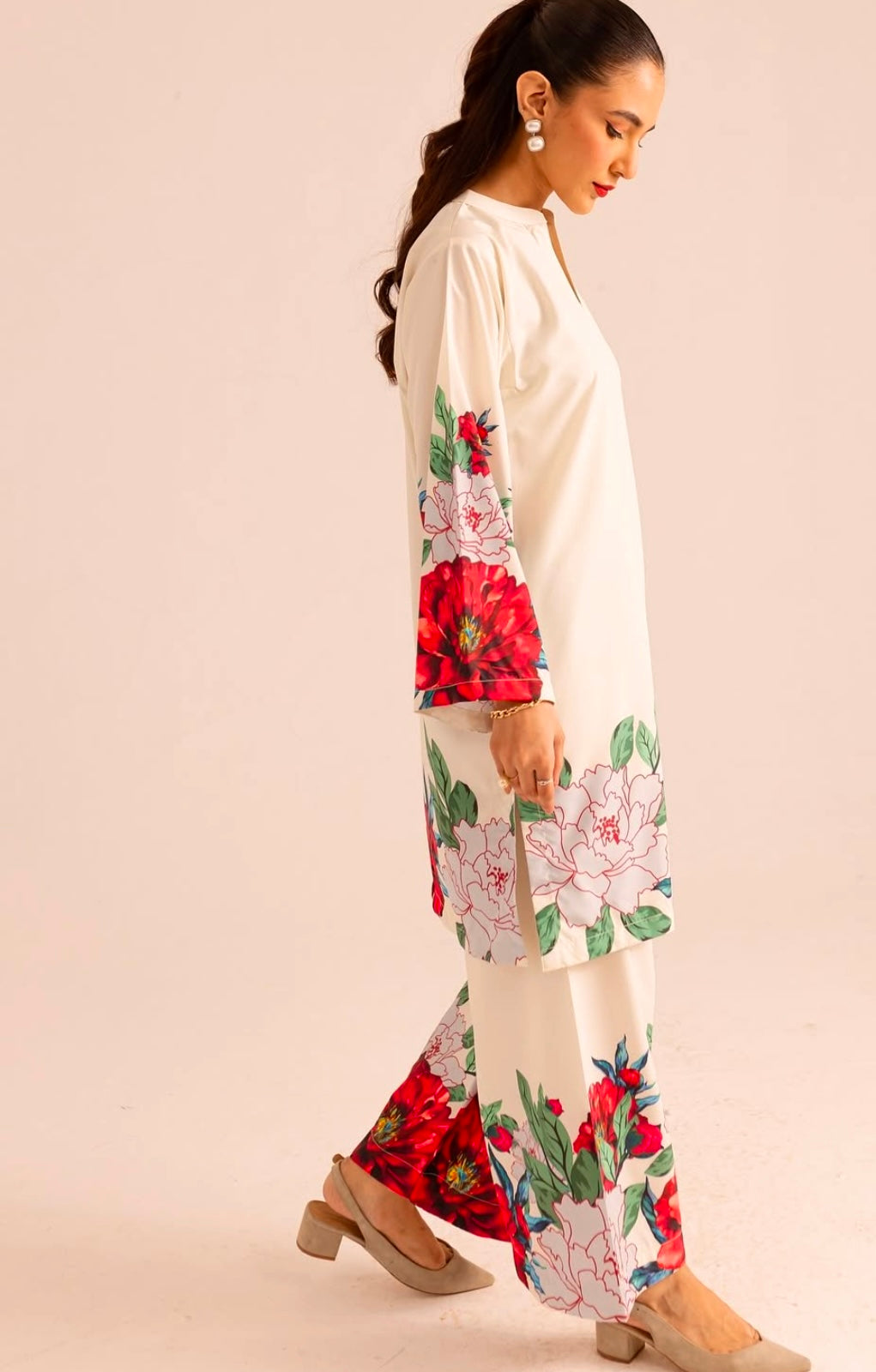 (AAISHA rose) MUSLIN rose CO ORD SET pini
