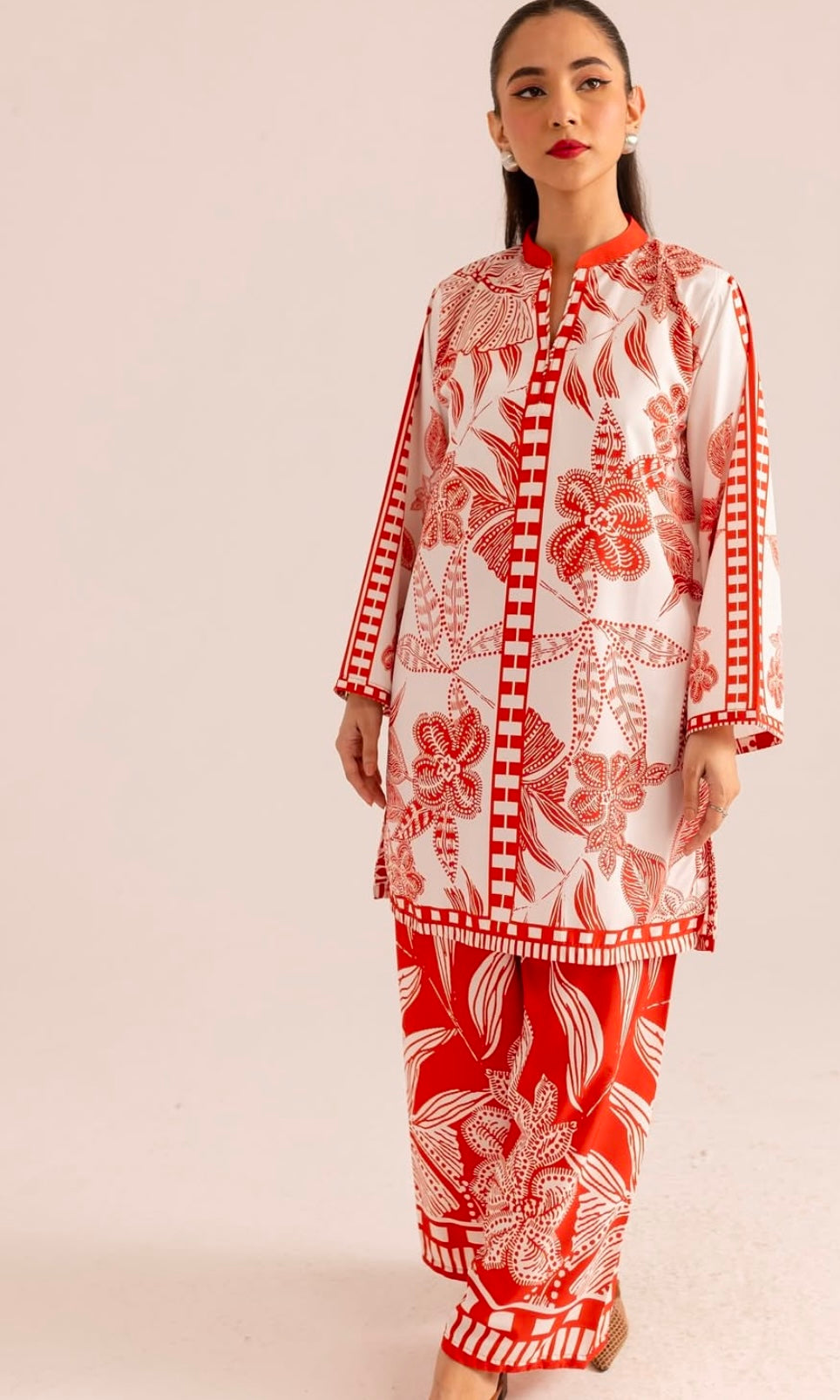 (AAISHA fanta) MUSLIN orange CO ORD SET pini