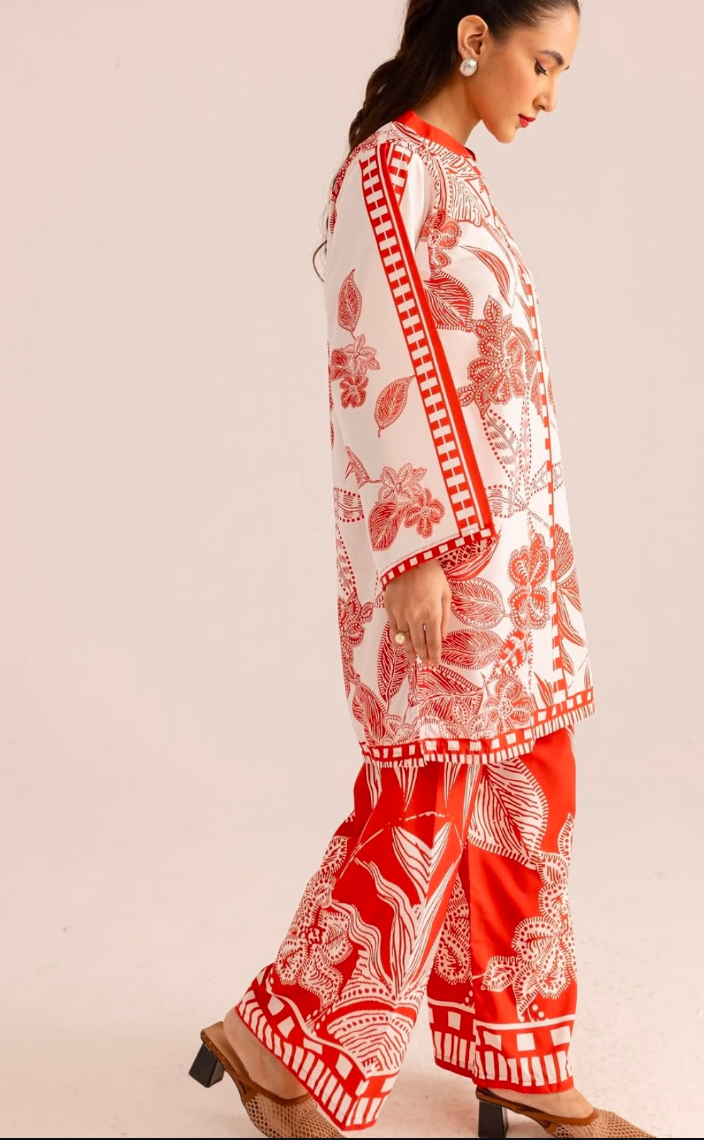 (AAISHA fanta) MUSLIN orange CO ORD SET pini