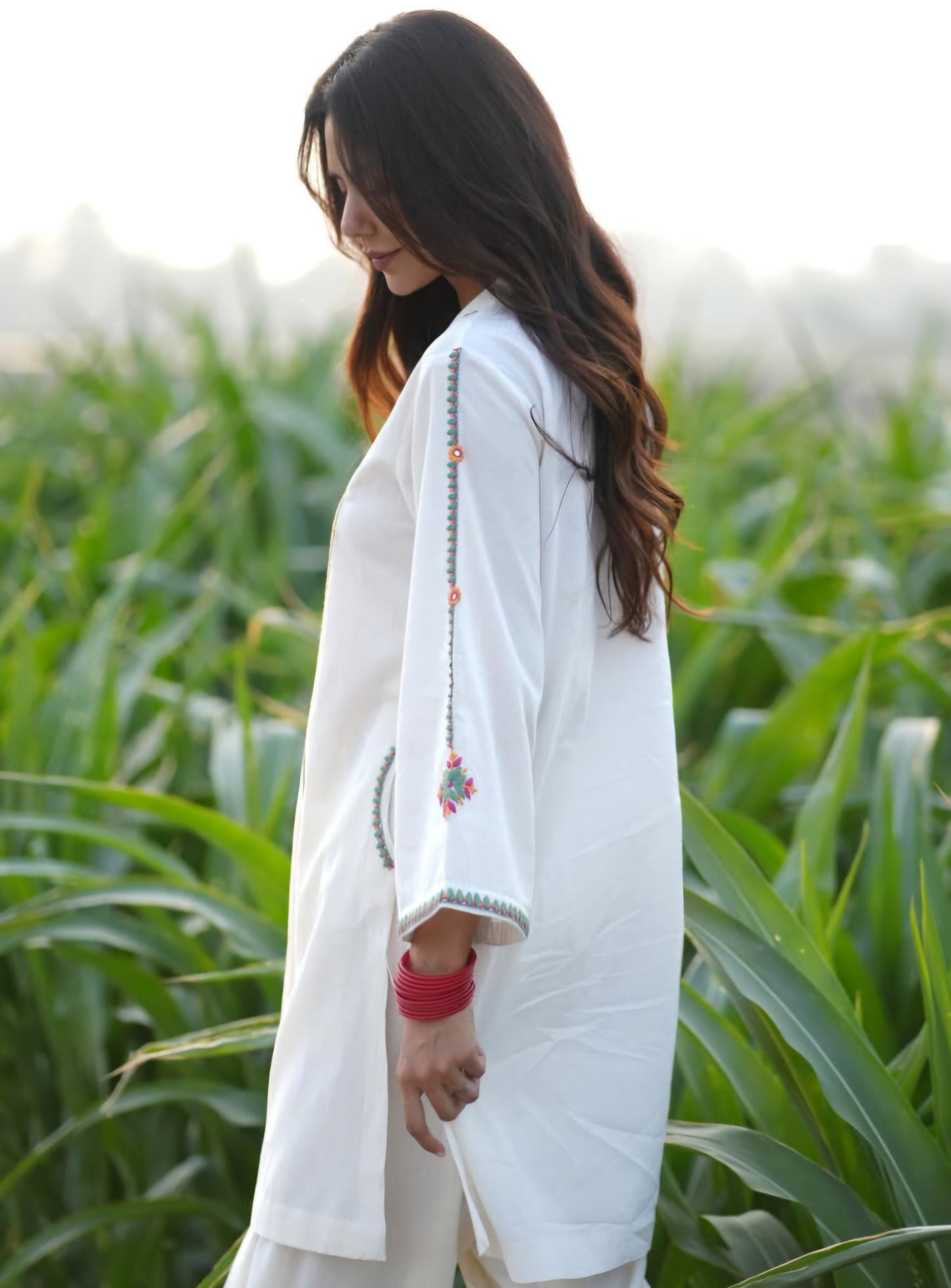 sonam white top n bottom set