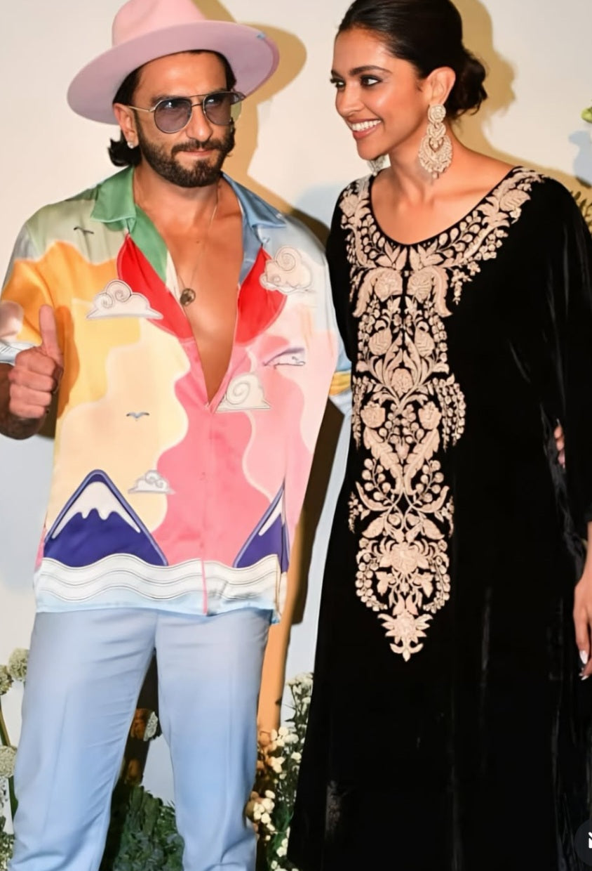 Deepika black anr top n bottom set