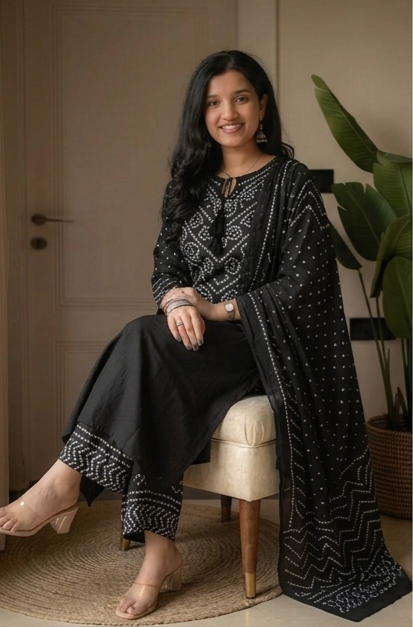 (B2 pure) black cotton 3pcs set yee