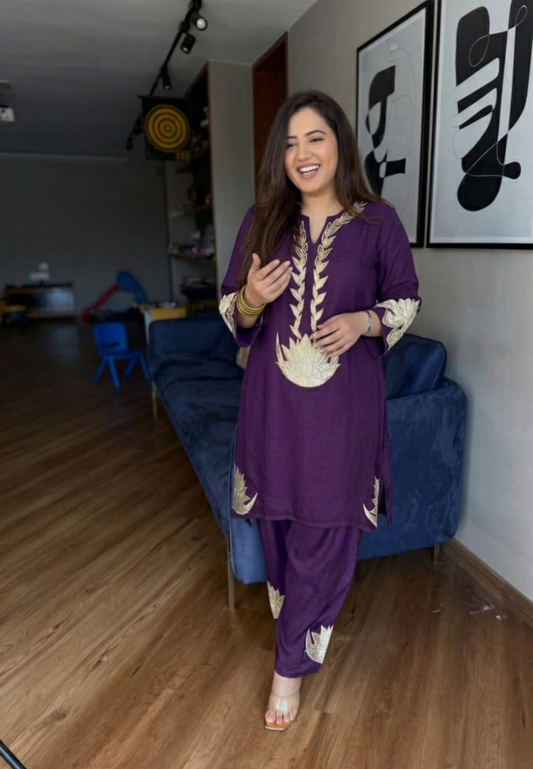 Aaomi wine cotton top n bottom set