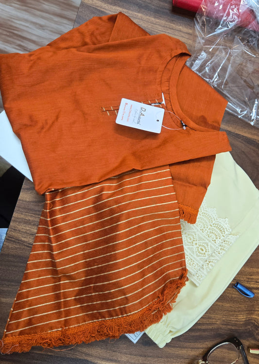 Silk rust top n bottom set