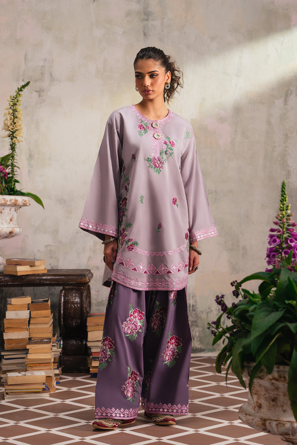 Purple cheese top n farsi bottom co-ord set