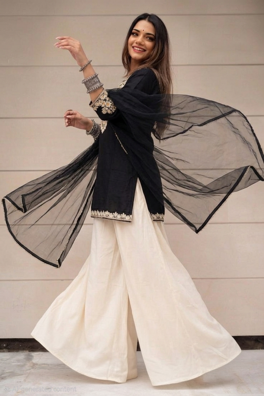 Sharara2 sharara 3pcs set black