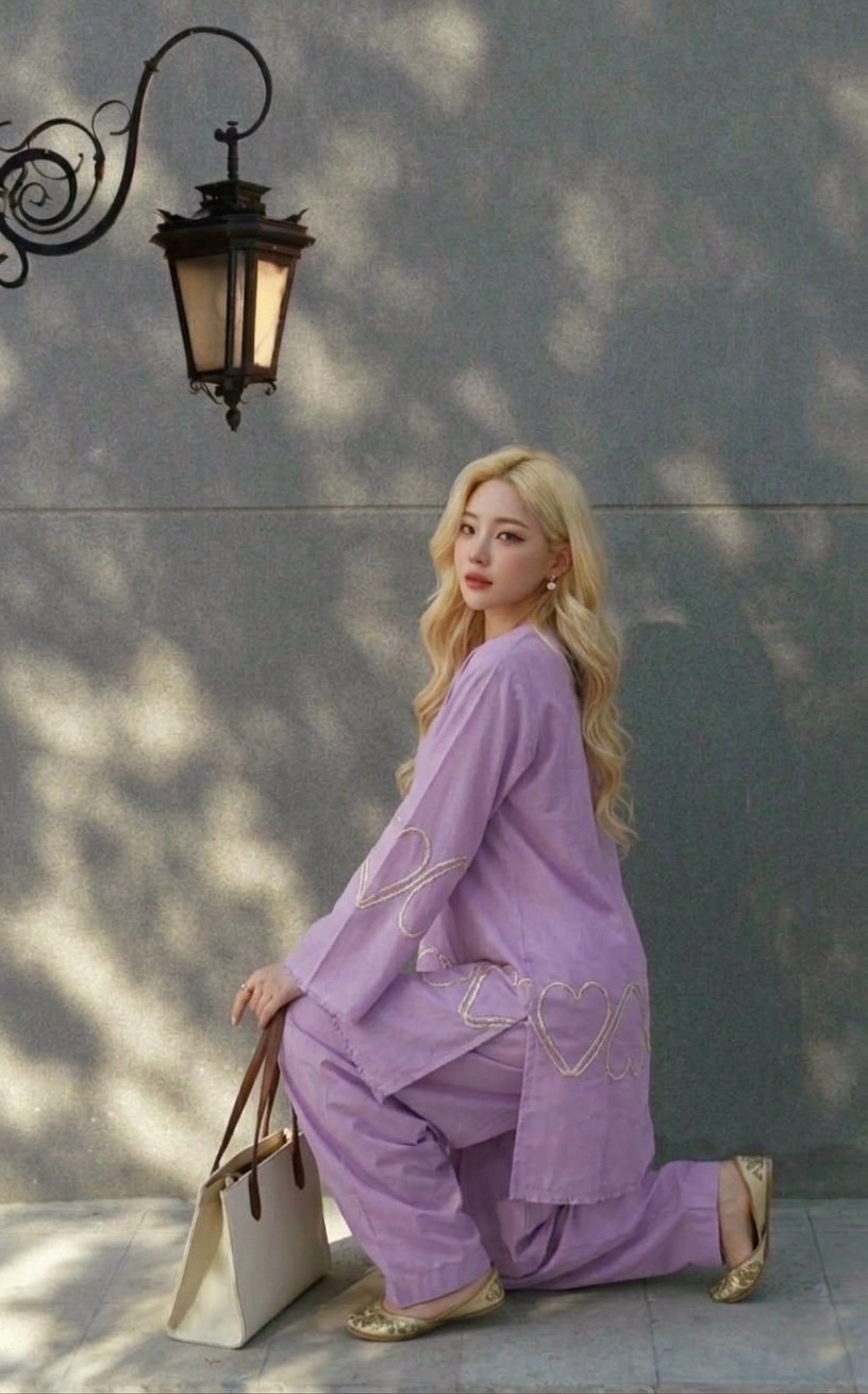 Ishara lilac heart co ord set