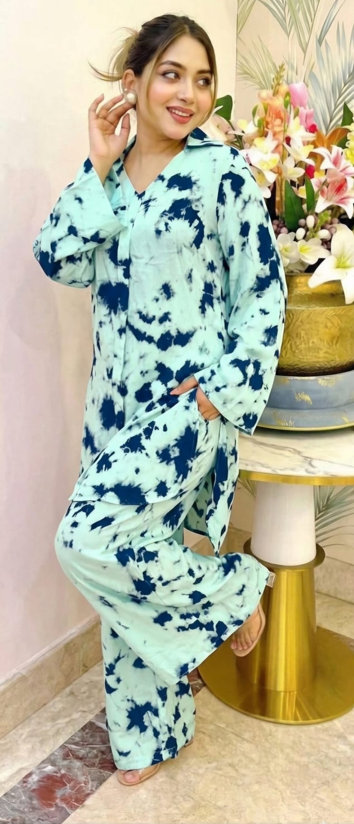 Badal blue SHIBORI SET