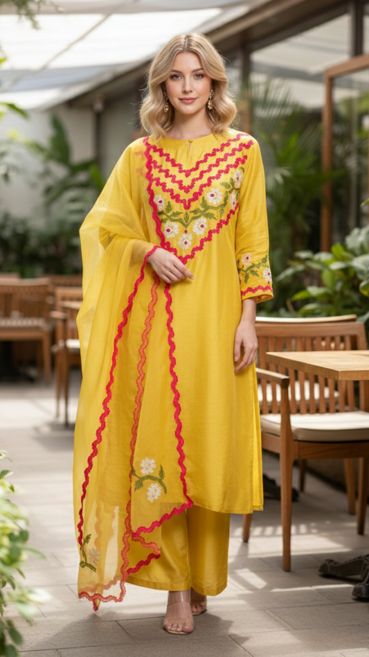 (B2 pure) yellow cotton 3pcs set yee