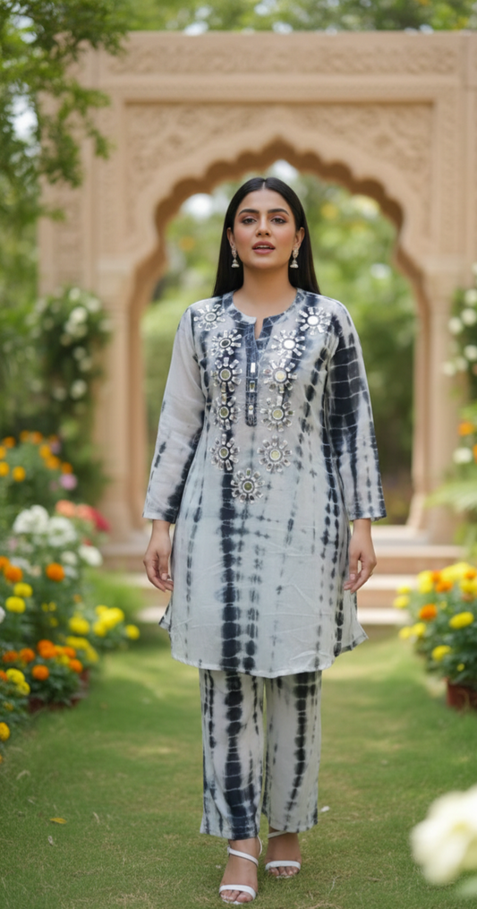 Mirror Tye dye top n bottom set