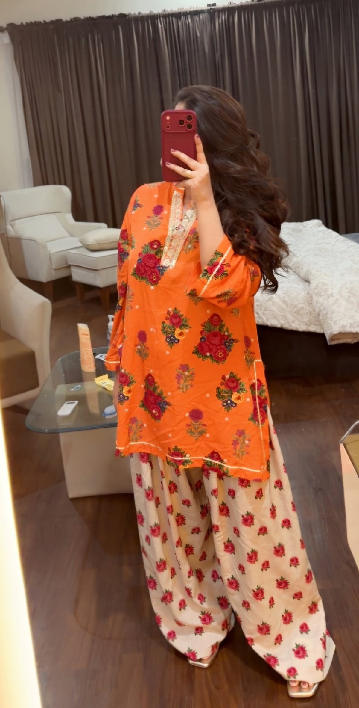 orange candy top n farsi bottom set