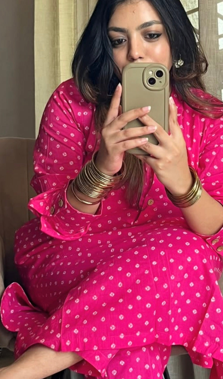 pop pink bandini print set