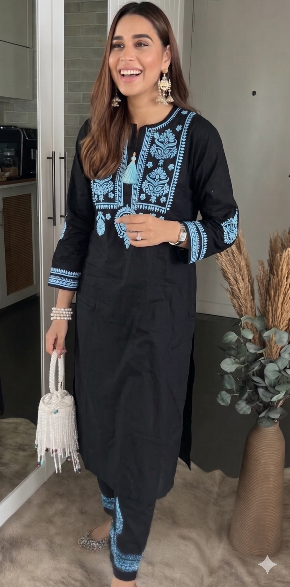 Aanamkika  blue n black  set
