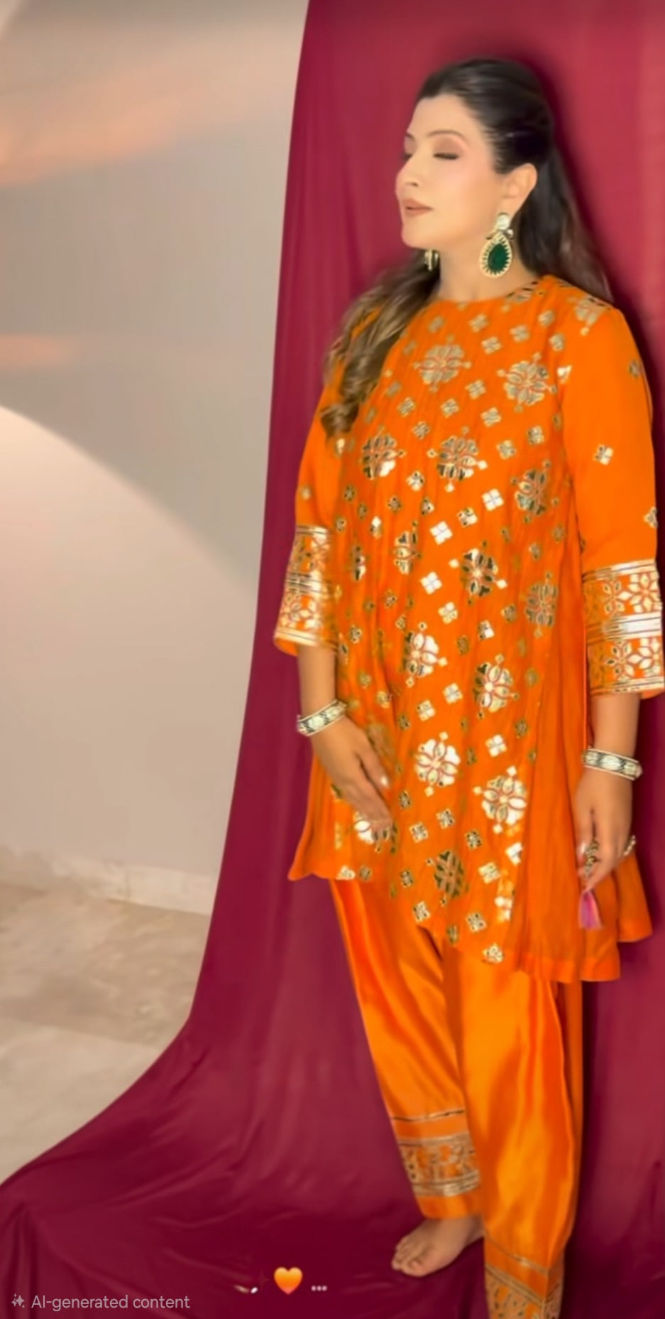 Orange golden farsi bottom set