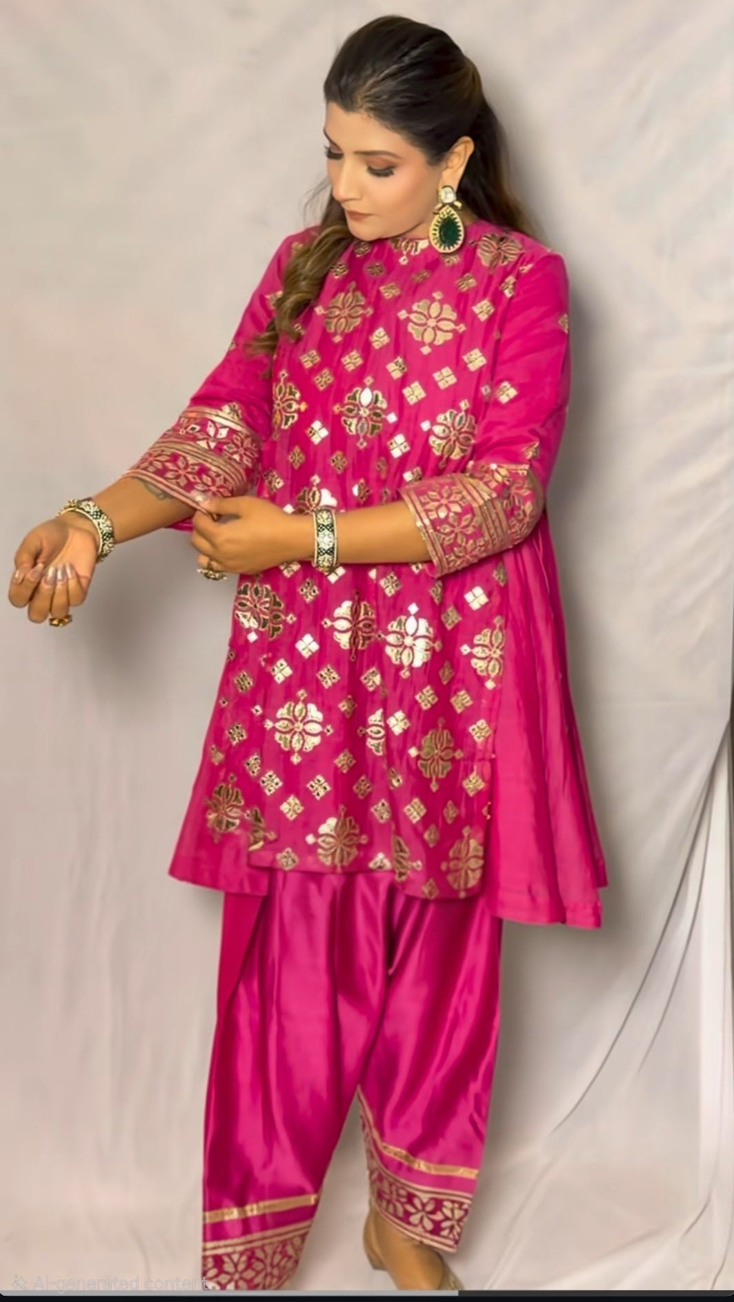 Pink golden farsi bottom set
