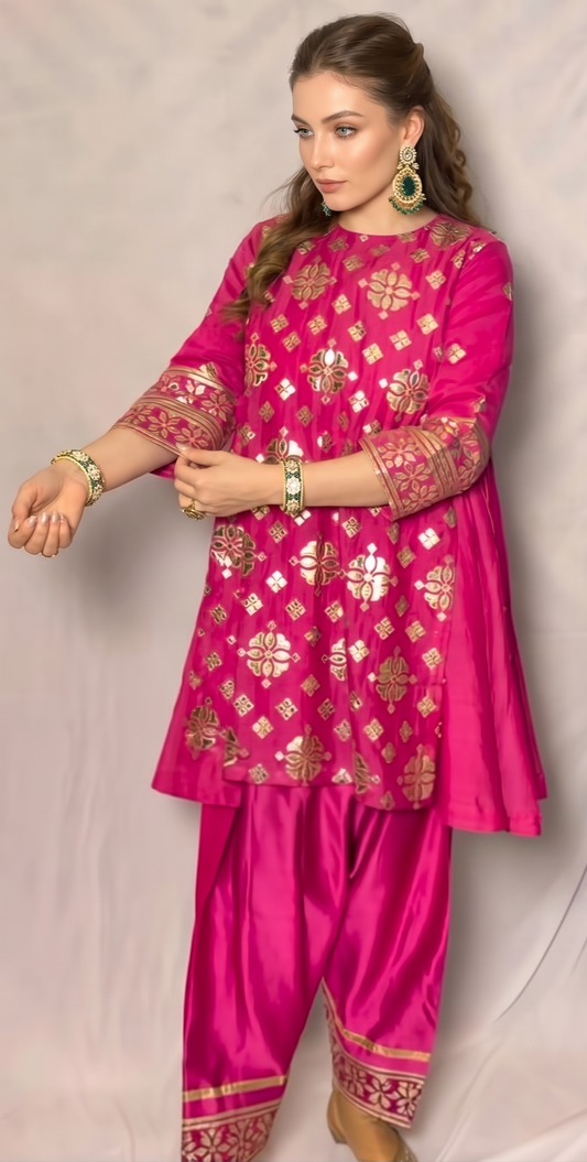 Pink golden farsi bottom set