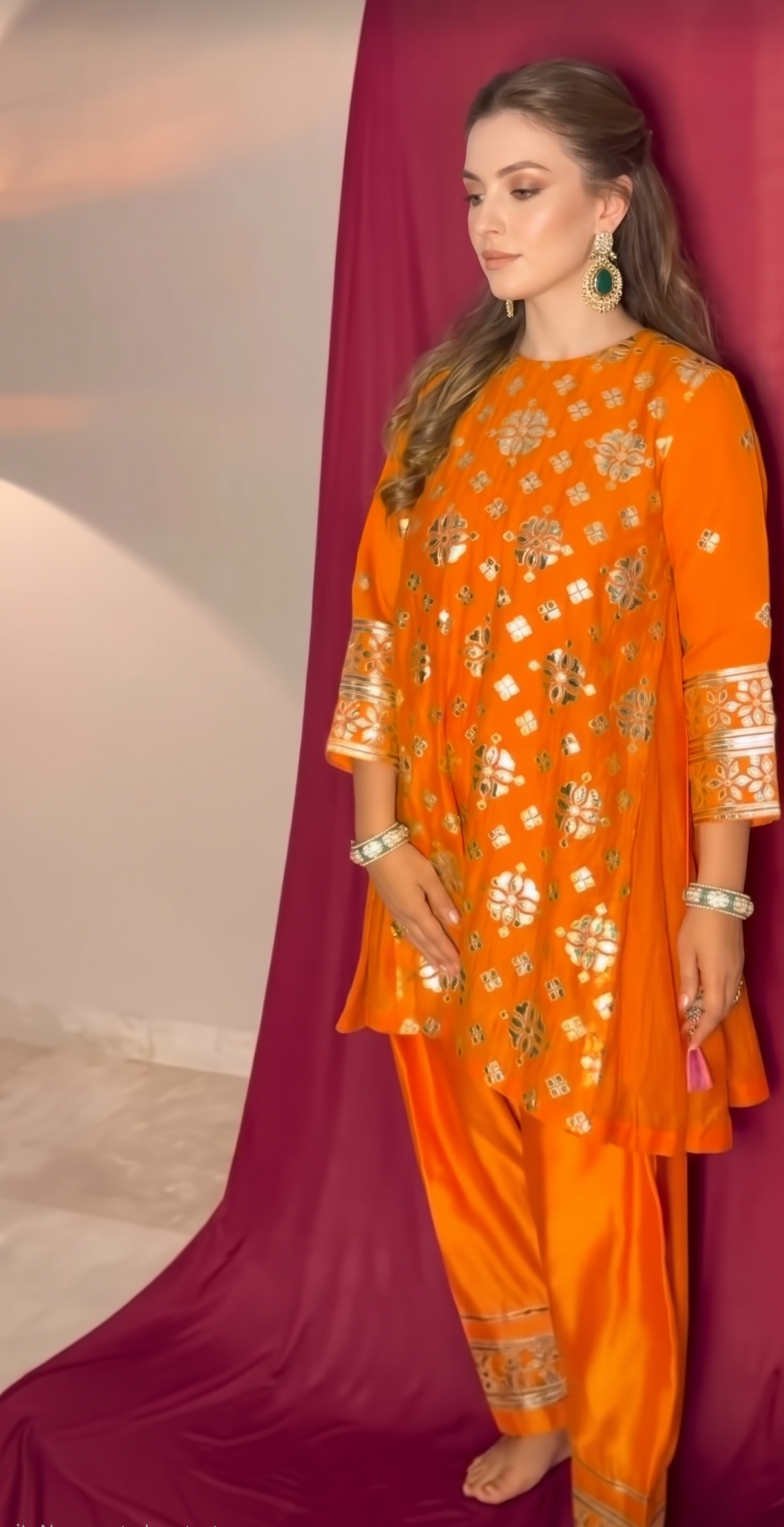 Orange golden farsi bottom set