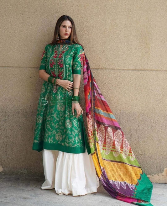 GREEN SONAM BAJWA SET ANR 3pcs set