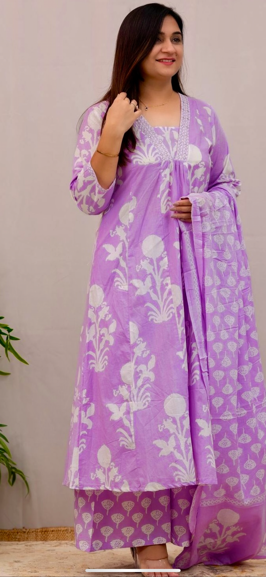 (Camai) cotton set purple