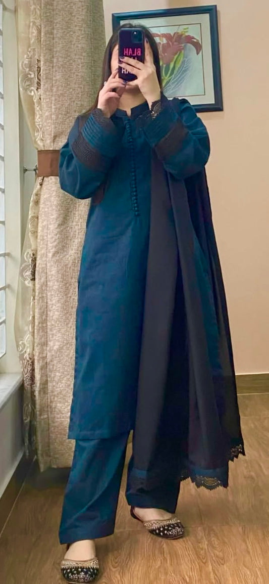 NAUSHEEN BLUE SET 3pcs set