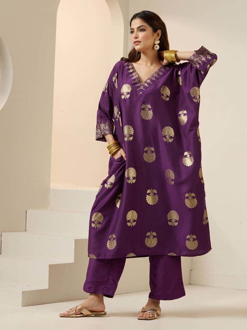 Ahana purple kaftan style
