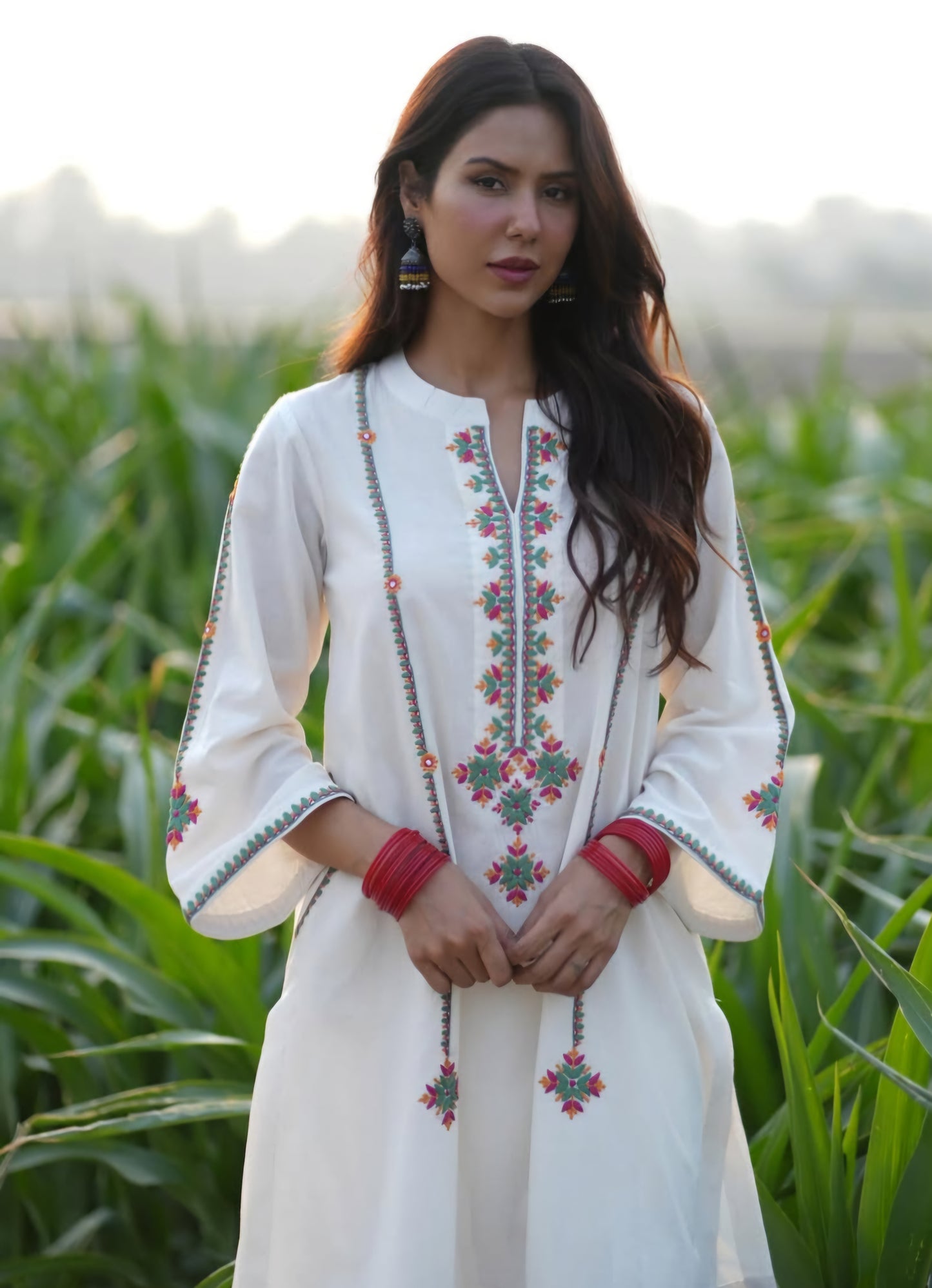 sonam white top n bottom set