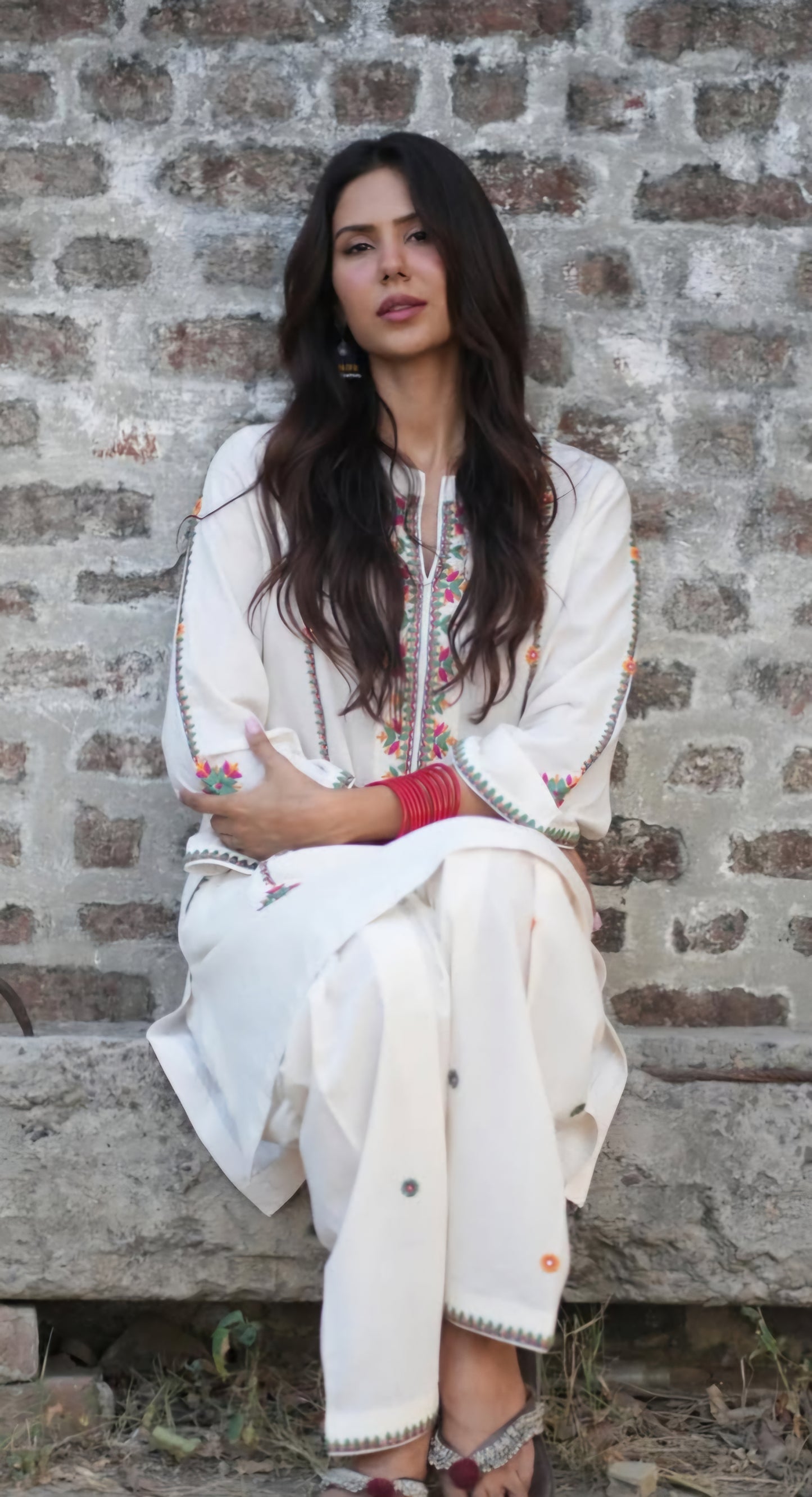 sonam white top n bottom set