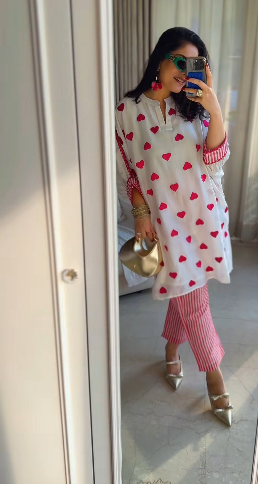 soft heart top n bottom set