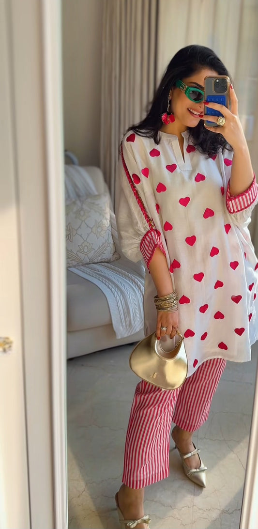 soft heart top n bottom set