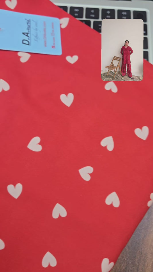 red Dil se cotton farsi top n bottom set