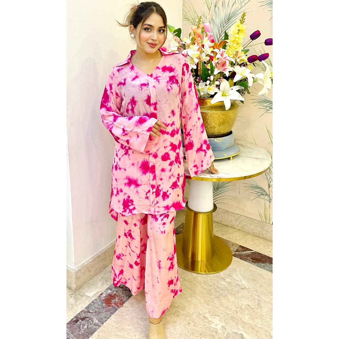 Badal pink SHIBORI SET