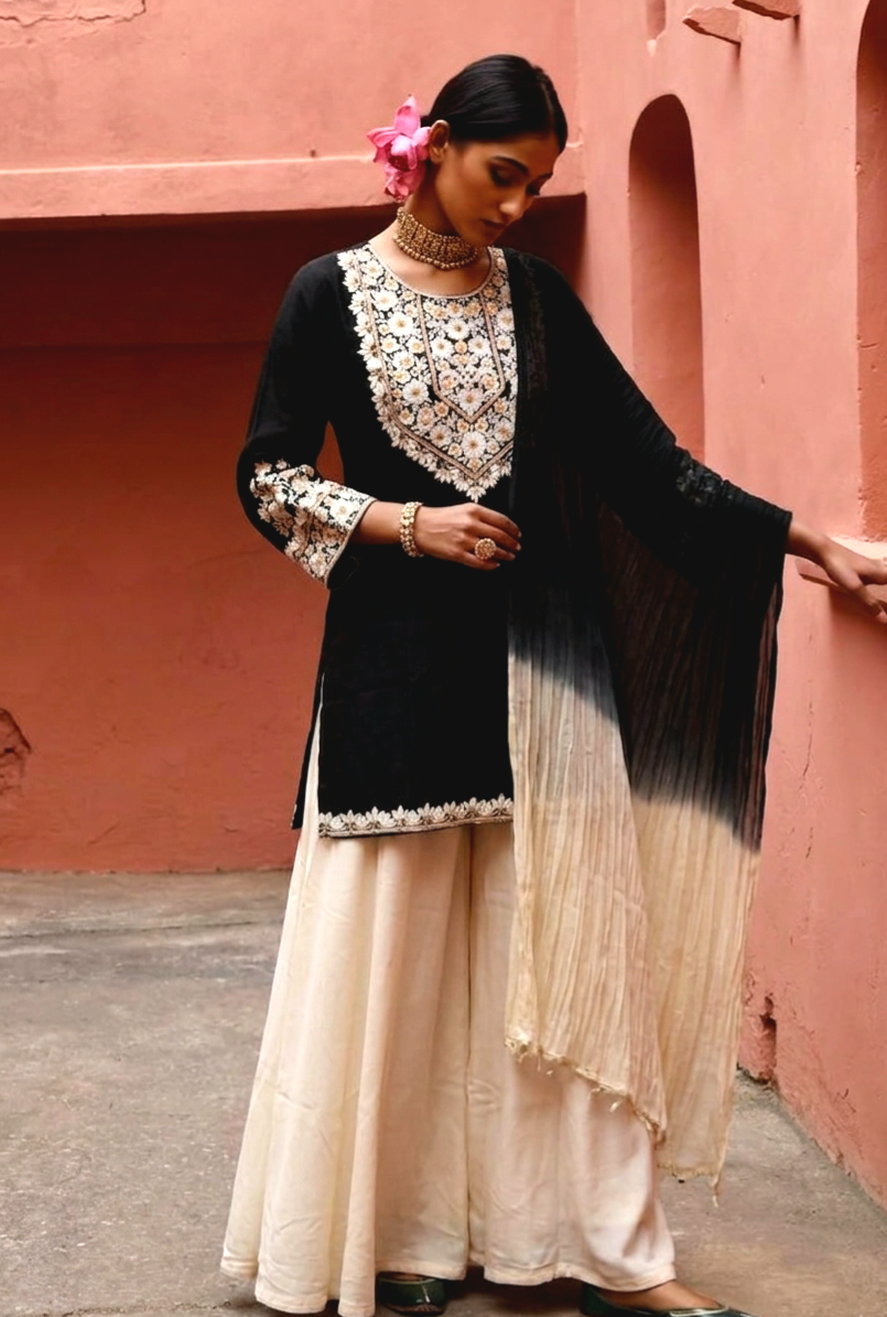 Sharara sharara 3pcs set black
