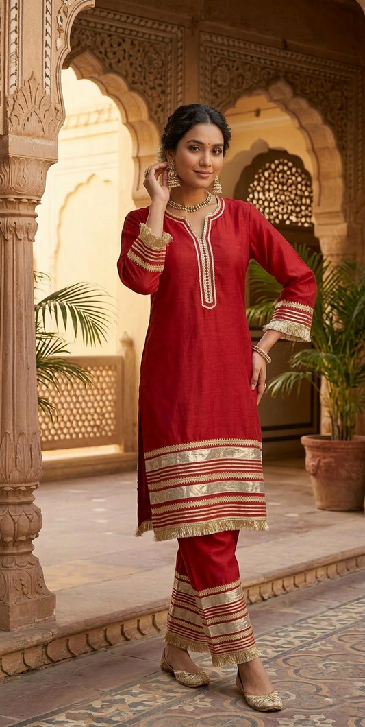 Preeti red co-ord set anr
