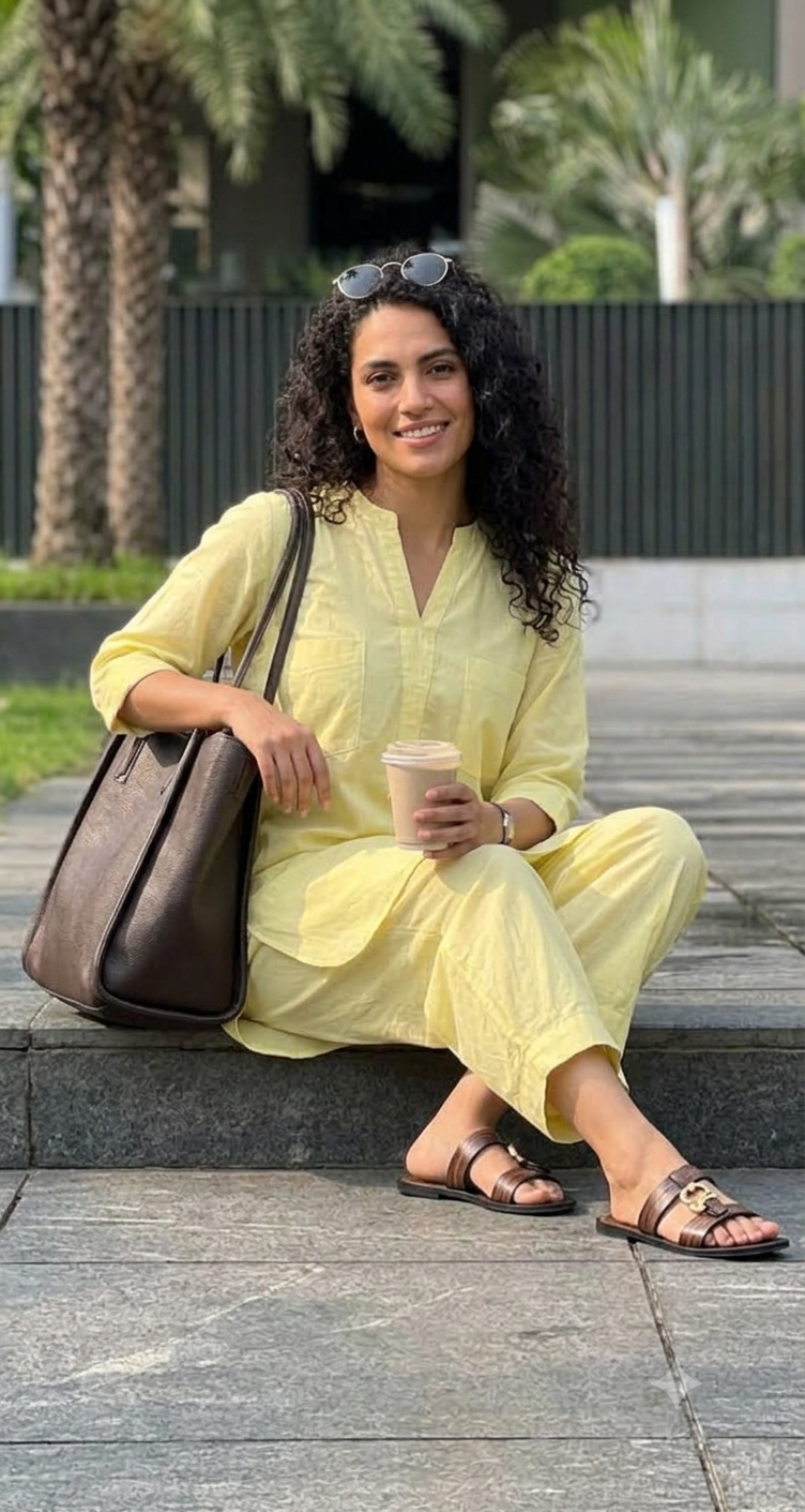 Yellow Soha top n bottom set anr