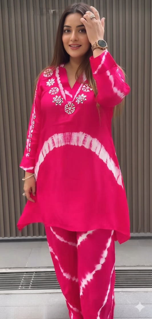 A+ tye PINK dye top n bottom set