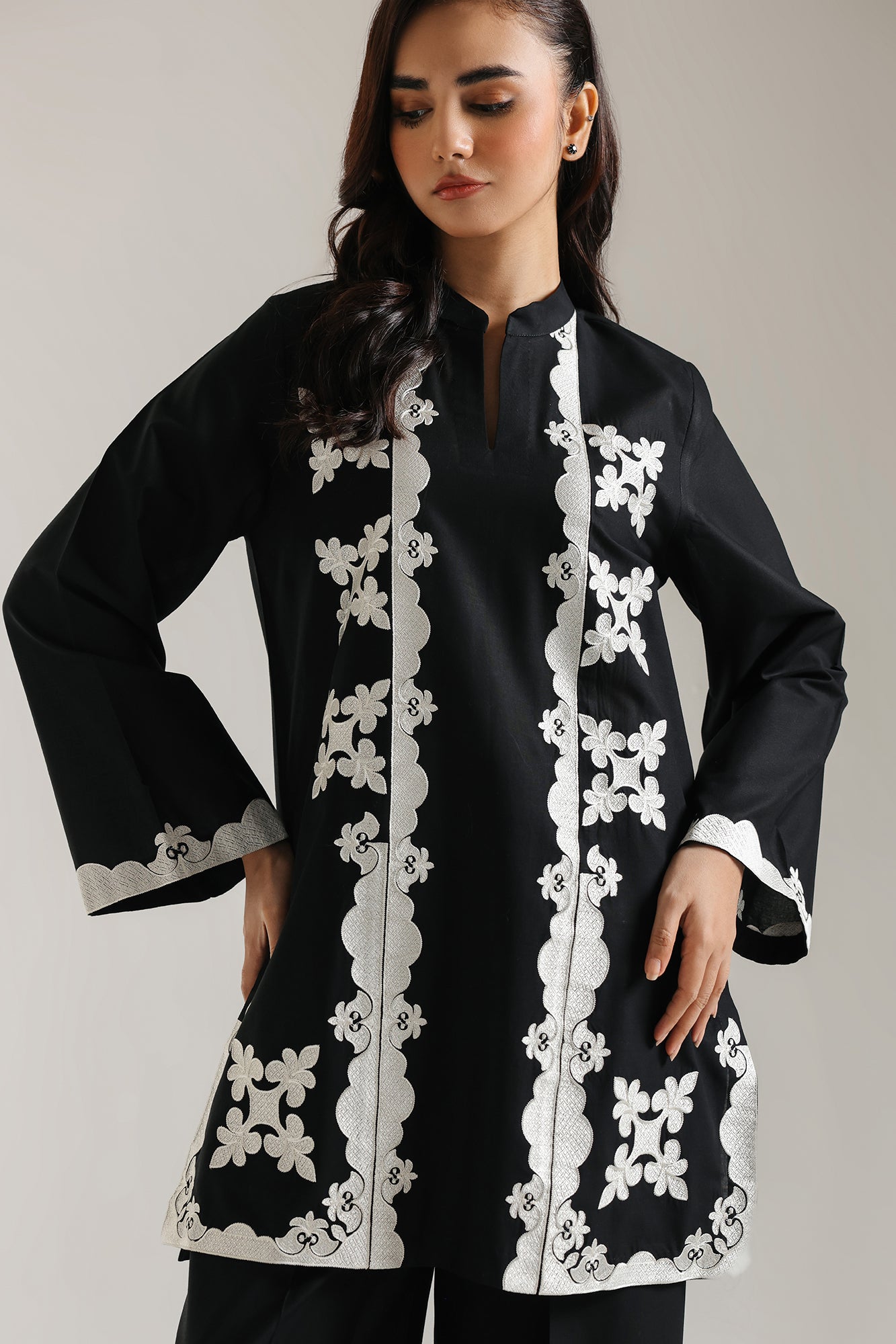 Kishi 100% pure cotton top n bottom set. black
