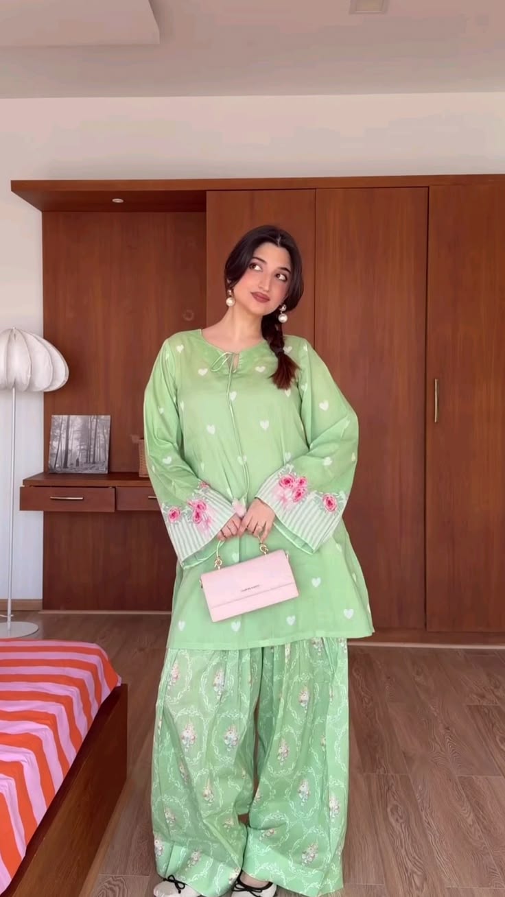 Green bells faarshi shalwar set