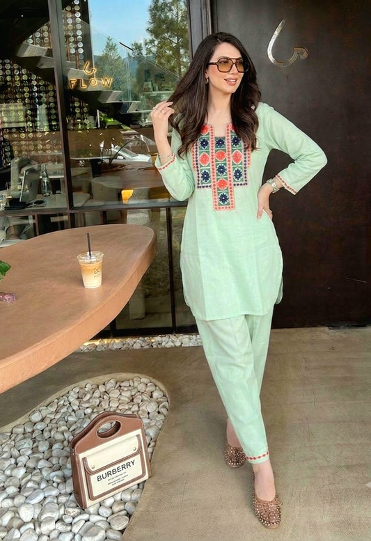 Mint ice Printed co-ord set