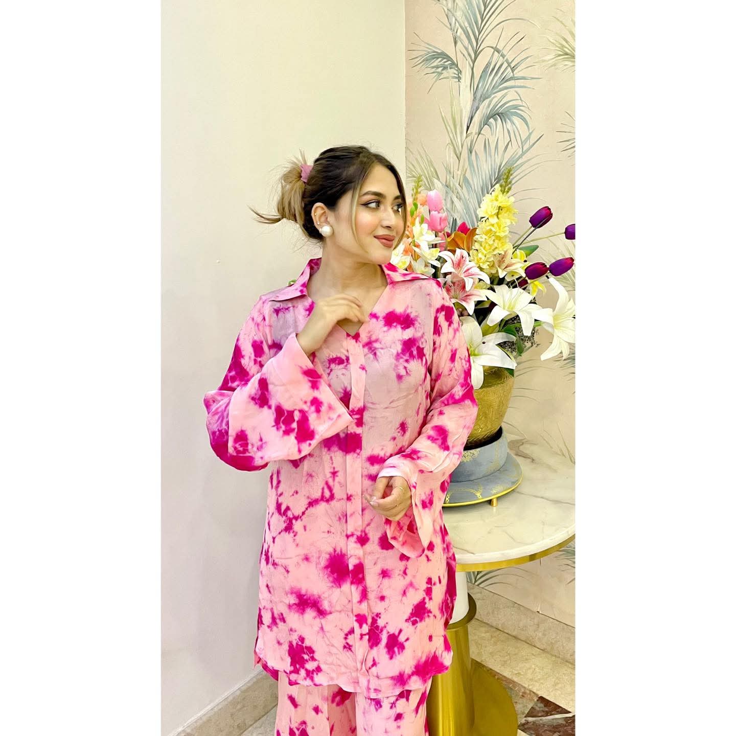 Badal pink SHIBORI SET