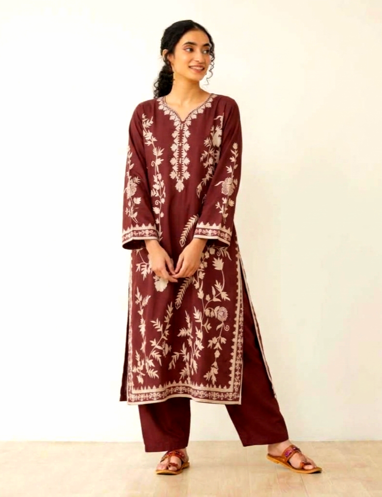 Marron relax fit top n bottom set