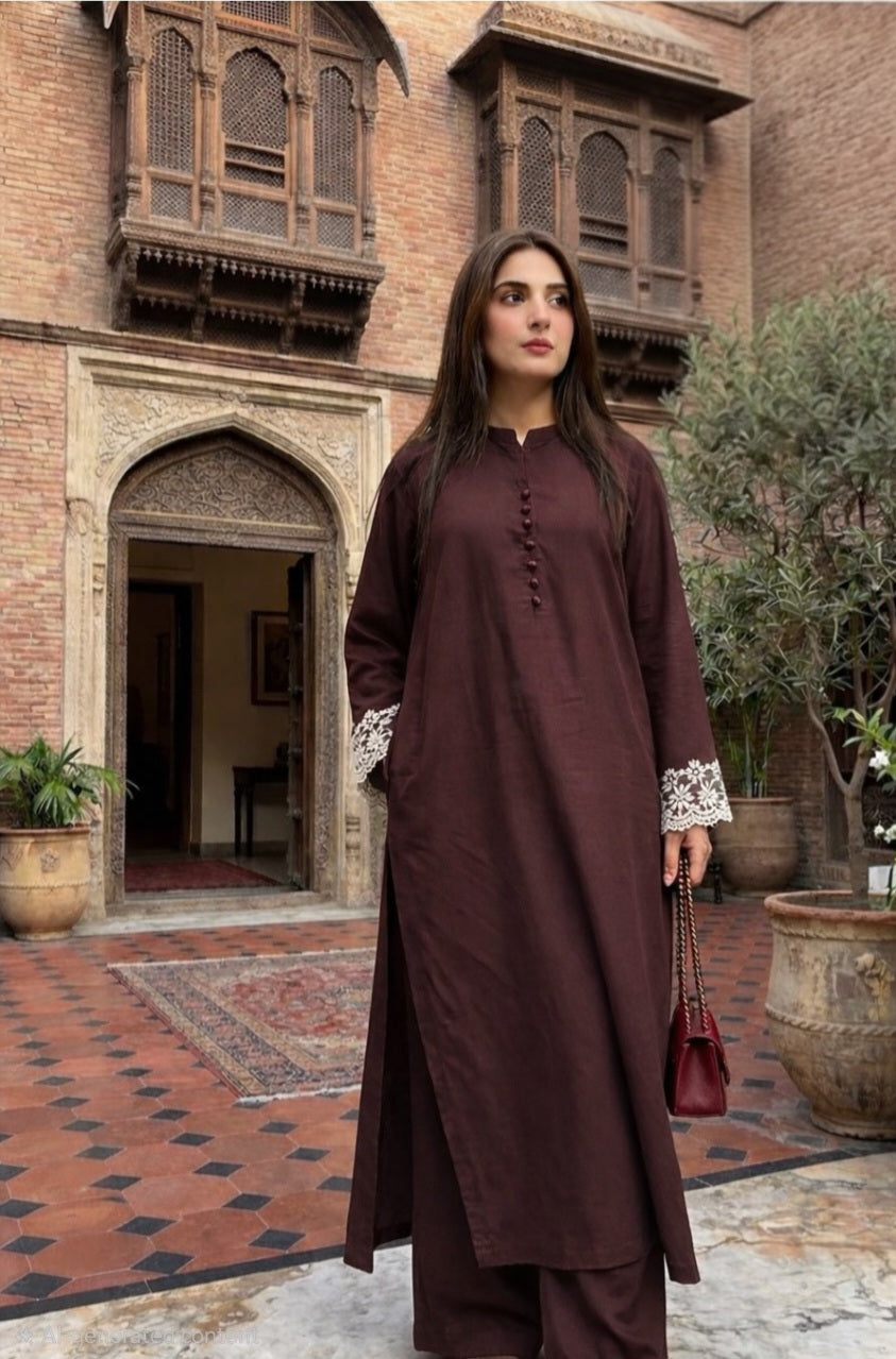 Brown LL  top and plazo set