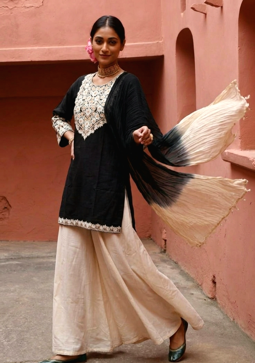 Sharara sharara 3pcs set black