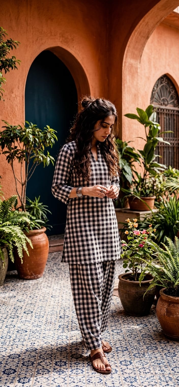 Check Black farshi  co-ord top n bottom set