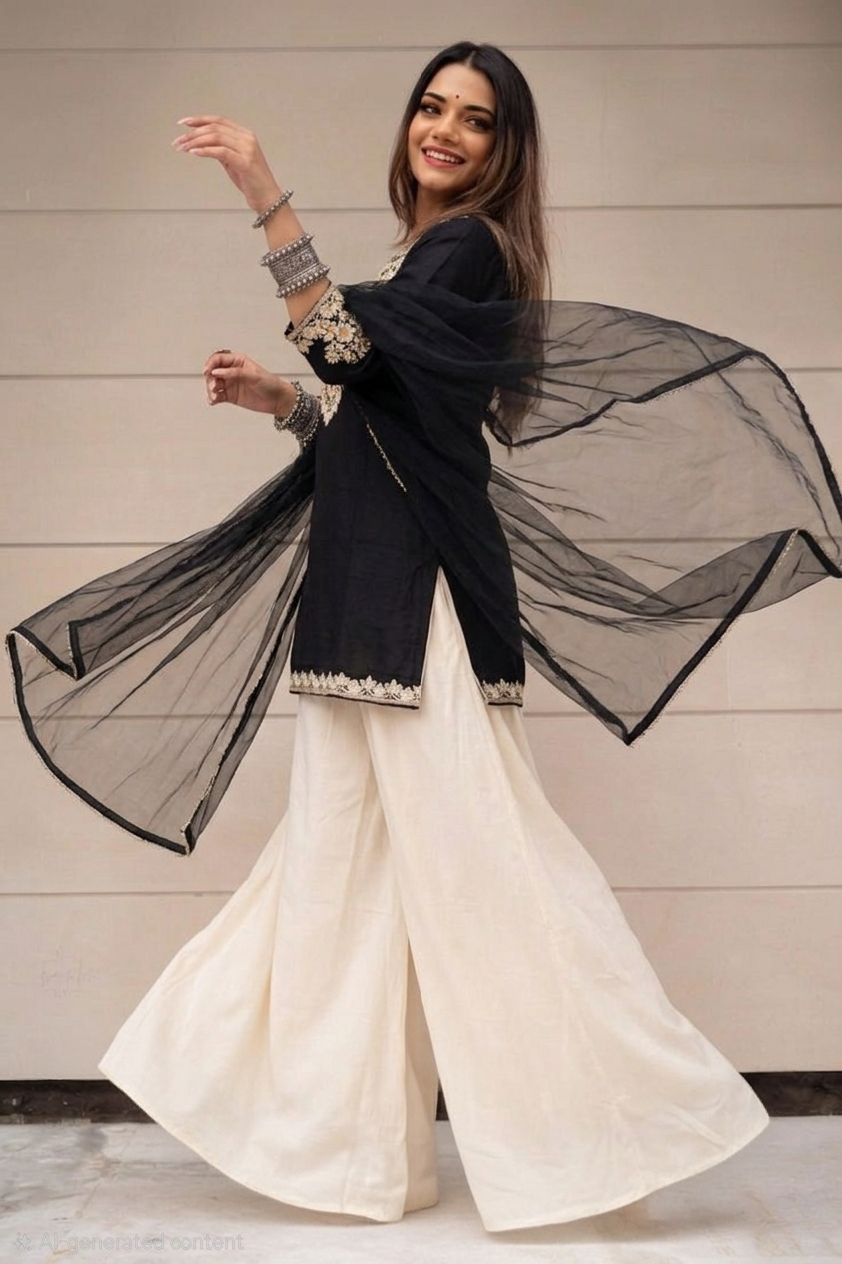 Sharara2 sharara 3pcs set black