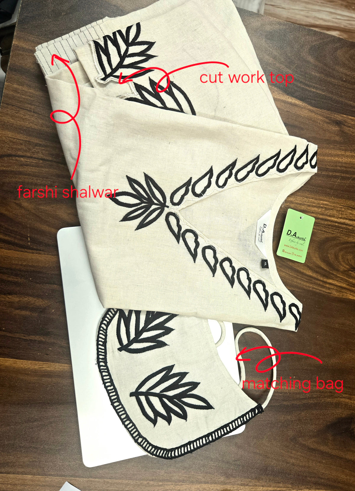 Afsana farshi set with matching bag